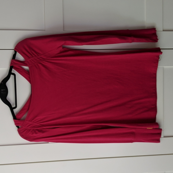 LOLE Strappy Fuchsia Hot Pink Long-Sleeved Top